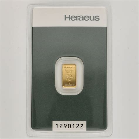 1 Gram Gold 999 Heraeus Sealed With Certificate Catawiki