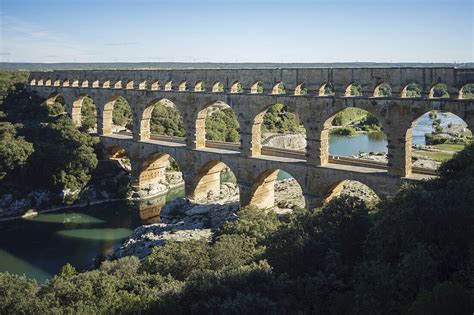 Pont Du Gard R Mischer Aqu Dukt Und Bild Kaufen Image