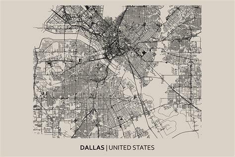 Dallas Street Map Outline Graphic by 103cia · Creative Fabrica