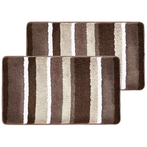 Mdesign Soft Striped Microfiber Non Slip Spa Mat 34 X 21 2 Pack