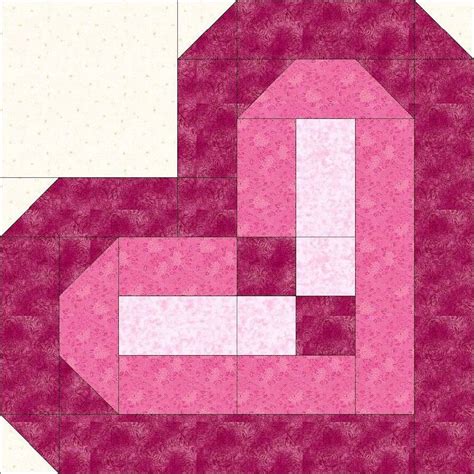 Digital Pdfheart 2log Cabin Quilt Block Patternmodern Etsy