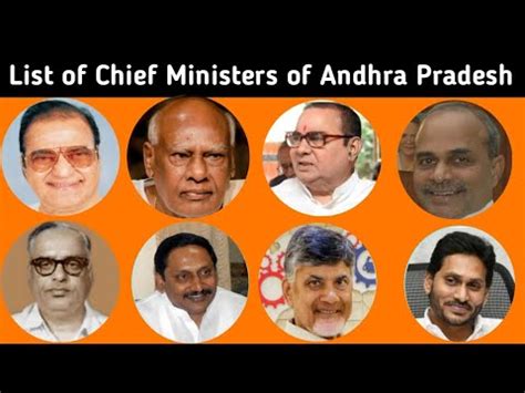 Chief Ministers Of Andhra Pradesh State Andhra Pradesh Chief