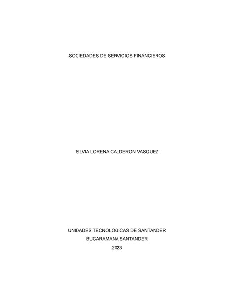 Sociedades DE Servicios Financieros 2023 SOCIEDADES DE SERVICIOS