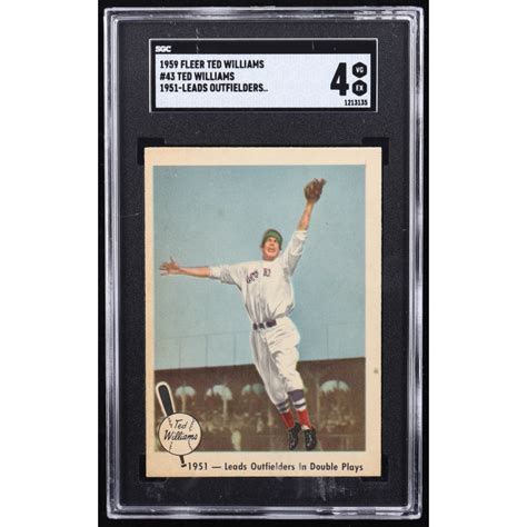 Ted Williams 1959 Fleer 43 Double Play Lead SGC 4 Pristine Auction