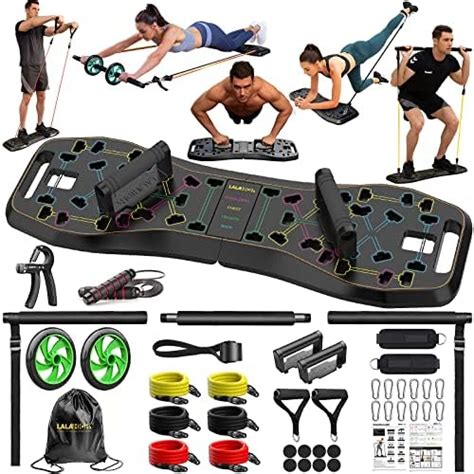 LALAHIGH Portable Home Gym Compact Push Up Board Pilates Bar 20