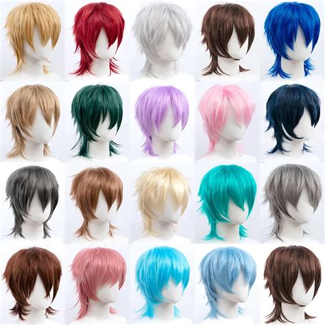 Synthetic Short Wigs Wolf Cut With Bangs Choppy Cosplay Party Wig For