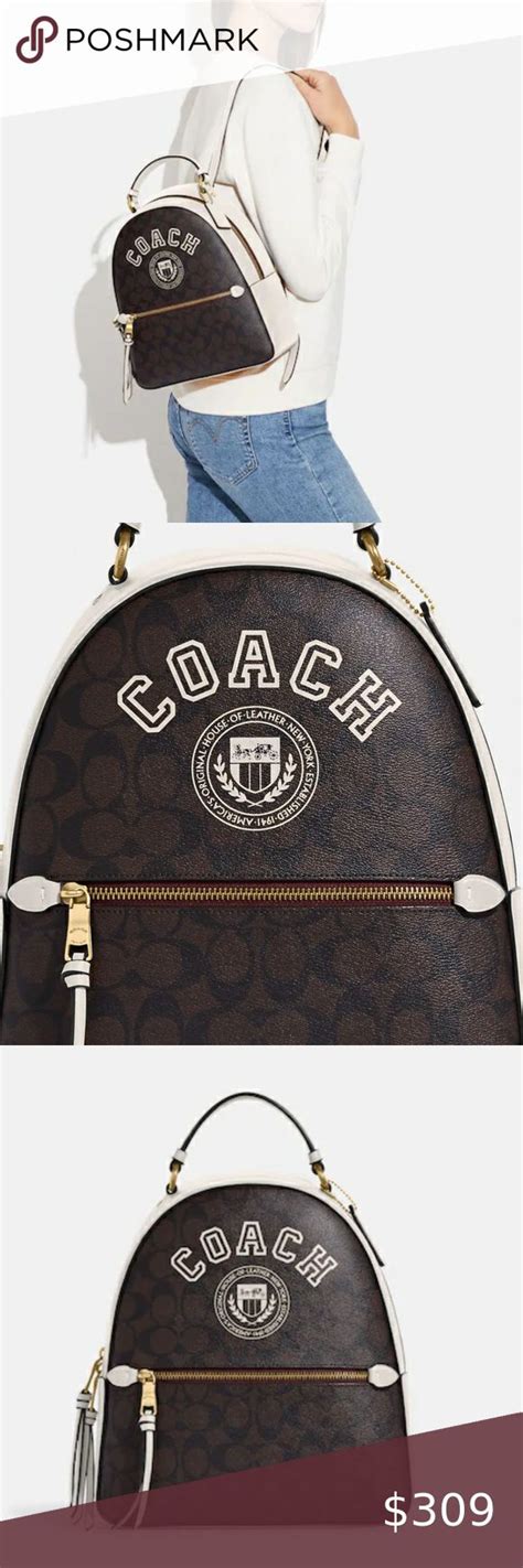 Coach Jordyn Backpack In Signature Canvas With Varsity Motif New With