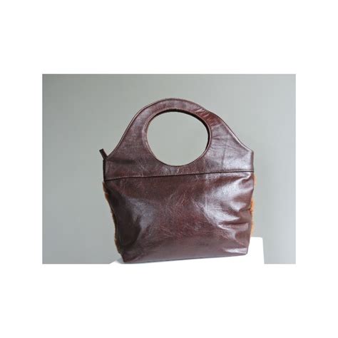 Sac Main En Cuir Et Vachette Madame Framboise