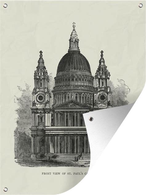 Tuin Decoratie Vintage Tekening Van Het St Paul S Cathedral In Engeland