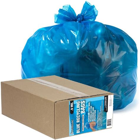 Ultrasac 33 Gal Recycling Blue Trash Bags 50 Count 710751 The Home