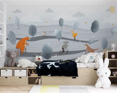 Wall Mural Photo Wallpaper Animals on bicycles Nr. u98687 | Uwalls