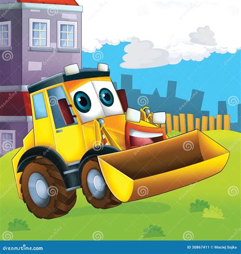 Digger Cartoon Drawing : Coloring Excavator Bulldozer Pages Drawing ...