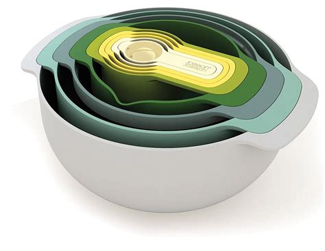 Joseph Joseph Nest 9 Nesting Bowls Set with Mixing Bowls Measuring Cups ...