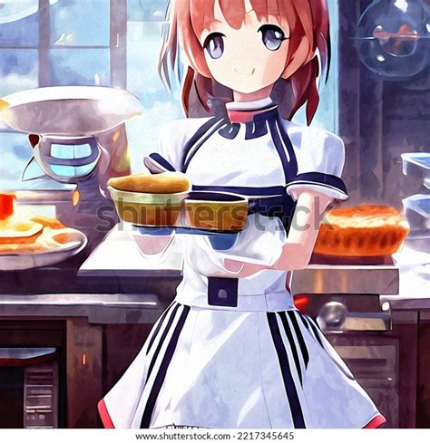 Cute Anime Character Cook Wearing White Stock Illustration 2217345645 ...