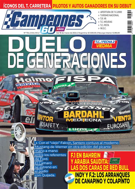 Revista Campeones Con Santero Ganador Del Tc En Viedma Campeones