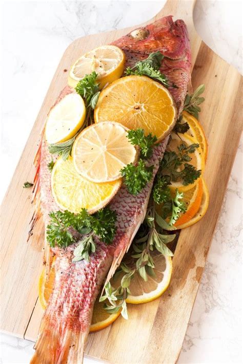 Roasted Citrus Herb Red Snapper Recipe Whole Fish Recipes