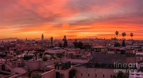 Marrakech city skyline at sunset Medina area Photograph by Perry Van ...