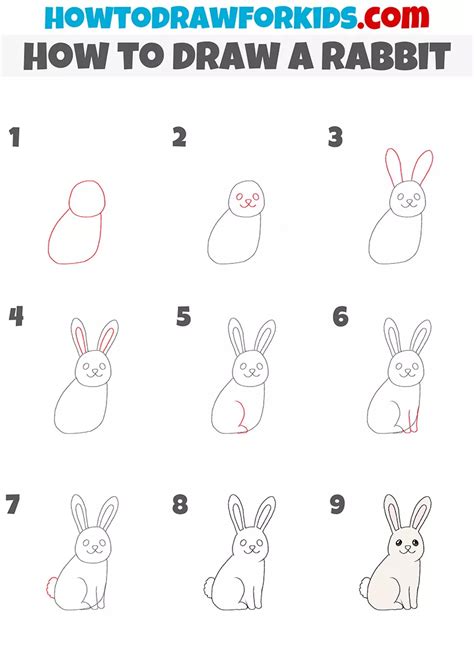 How to Draw a Rabbit Step by Step - Drawing Tutorial For Kids | Rabbit ...