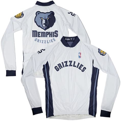 Mens Memphis Grizzlies White Cycling Long Sleeve MicroDry Jersey - NBA ...