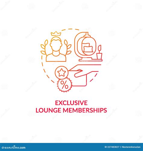 Exclusive Lounge Memberships Red Gradient Concept Icon Stock Vector