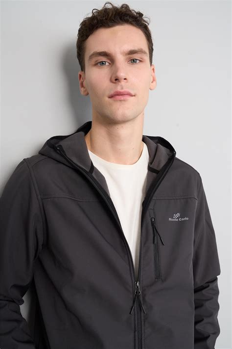 Halifaks 95021 Kapşonlu Soft Shell Arka Raf B11 2 Antrasit Erkek Mont ...