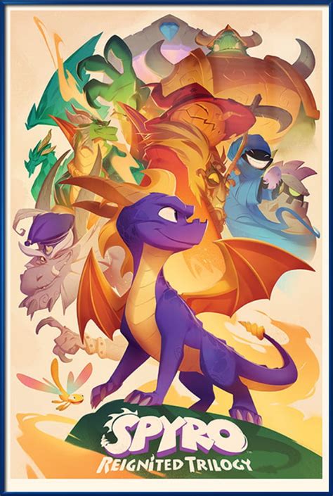 Spyro Reignited Trilogy Framed Tv Show And Gaming Poster Spyro Solo