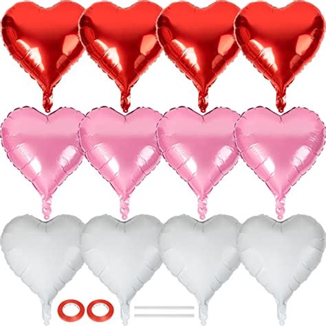 Heart Shape Foil Balloons 18 Valentines Day Balloons For Birthday