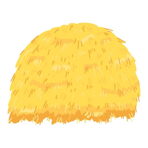 Agricultural haycock in cartoon flat style, rural hay rolled stack, dried farm haystack. Vector ...