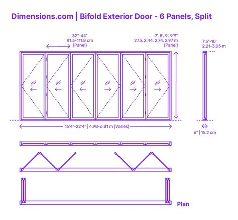 Bifold Exterior Door - 6 Panels, Split