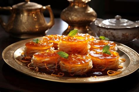 Premium Photo | Jalebi on Silver Platter with Passion Fruit Syrup