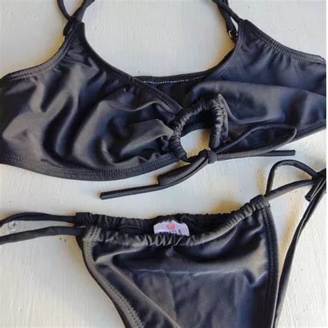 Bikini 2 Piezas Malla Colaless Y Top Triangulitos Regulables MercadoLibre