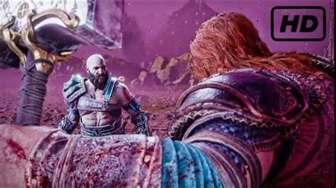 God Of War Ragnarok Thor Vs Kratos 4k 60fps Youtube