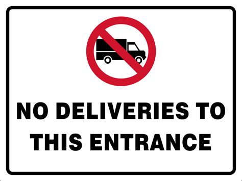 No deliveries safety sign (NOT03) | Safety Sign Online