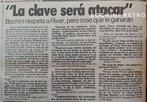 Bochini Retro On Twitter El Bocha Opina Sobre River Antes Del Partido