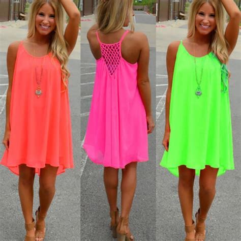 Womens Summer Chiffon Beach Wear Bikini Cover Up Kaftan Boho Swing Sun Dress US EBay