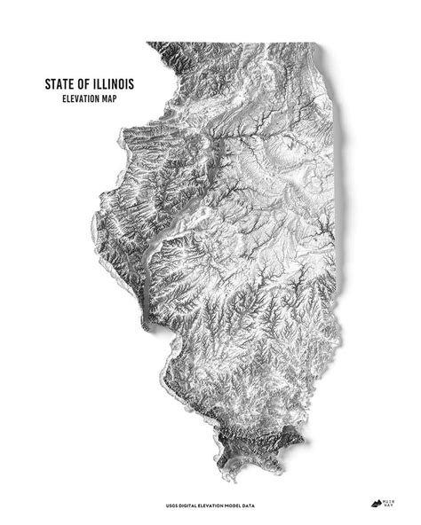 Illinois Elevation Map | Elevation map, Elevation, Relief map