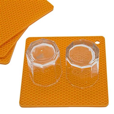 Smithcraft Silicone Trivets For Hot Dishes Pots And Pans Hot Pads For Kitchen Black Silicone