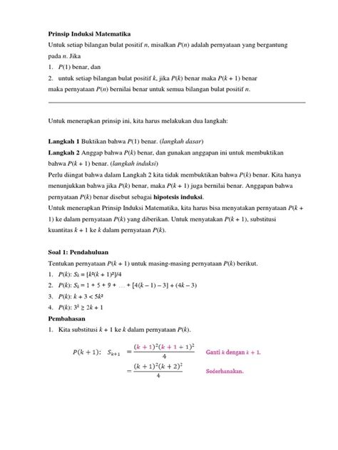 Detail Contoh Soal Induksi Matematika Sederhana Dan Pembahasannya