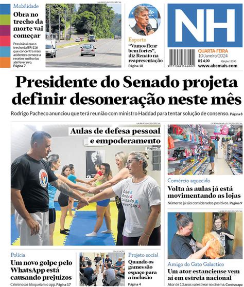 Capa Jornal NH Edição Quarta 10 de Janeiro de 2024