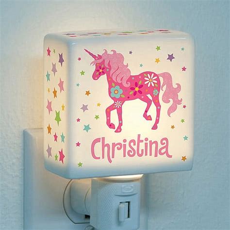 Personalized Girls Night Light Pretty Unicorn