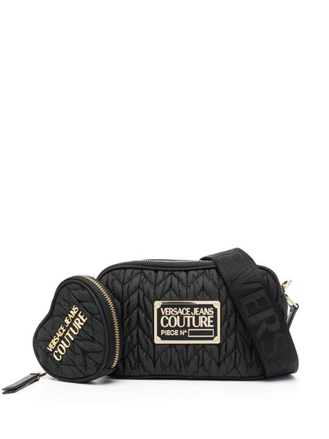 Versace Jeans Couture Logo Plaque Cross Body Bag Black Farfetch