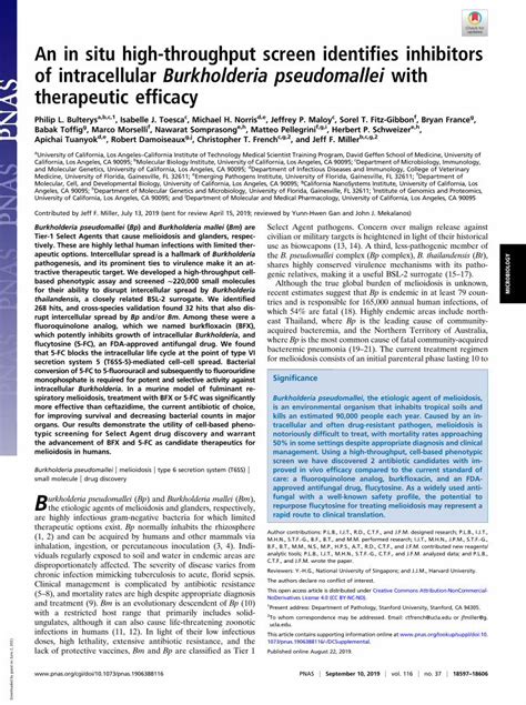 Pdf An In Situ High Throughput Screen Identifies Inhibitors Of