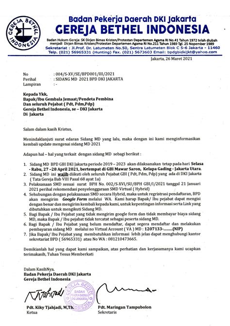 SURAT INFORMASI SMD 2021 26 Maret 2021 BPD DKI Jakarta GBI