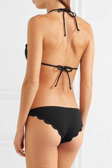 Marysia Swim Broadway Scalloped Triangle Bikini Briefs Black