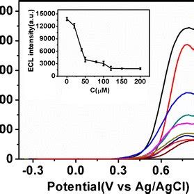 Cyclic Voltammograms Of Mm Luminol A And Ecl Intensity Vs