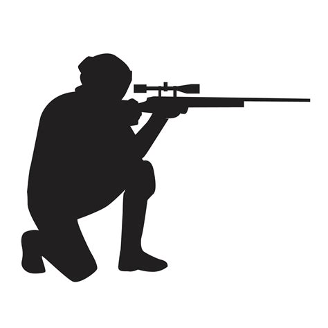 sniper shooting on the knee silhouette vector design 8632237 Vector Art ...