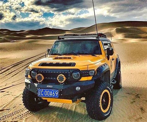 stylish yellow fj toyota fj cruiser  suvs  desert trips