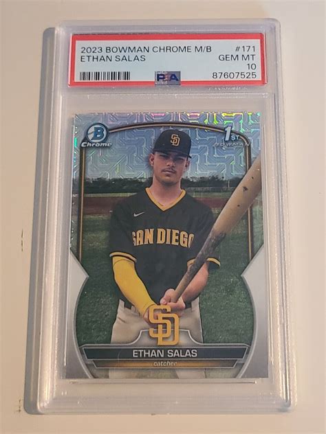 2023 Bowman Chrome Mega Box ETHAN SALAS BCP171 1st Bowman Mojo PSA 10