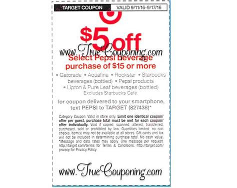 Special Coupon in 9/11/16 Sunday Newspaper: Target $5/$15+ Pepsi ...