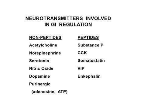 Peptide Neurotransmitters Note Dopamine Serotonin Norepinephrine